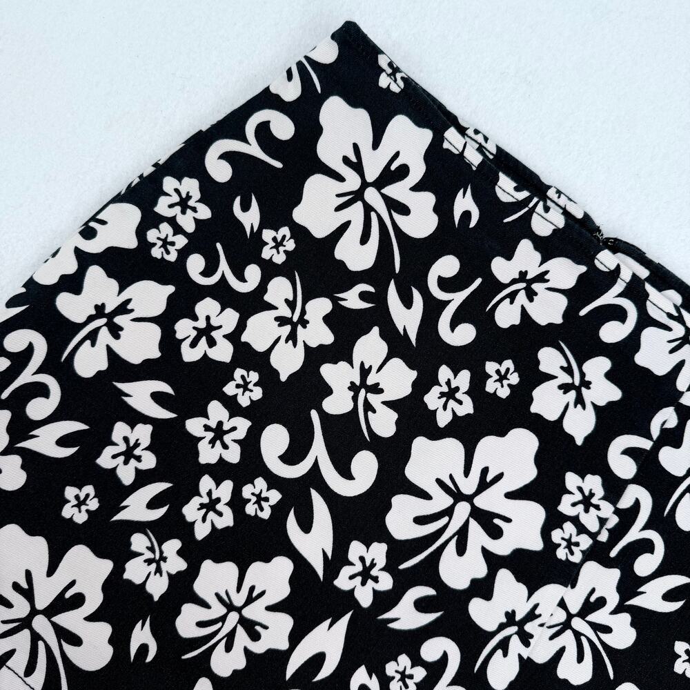 Wild Fable Black White Floral Tropical Hawaiian Beach Print Mini Skirt 10